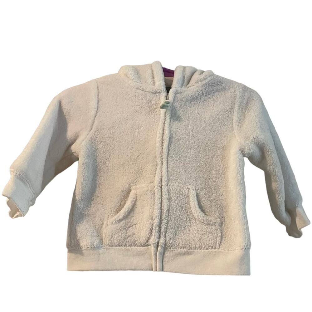 3/$15 Carter's Cream Off White Baby Girl Hoodie Hooded Fall Sweater 9 Months
